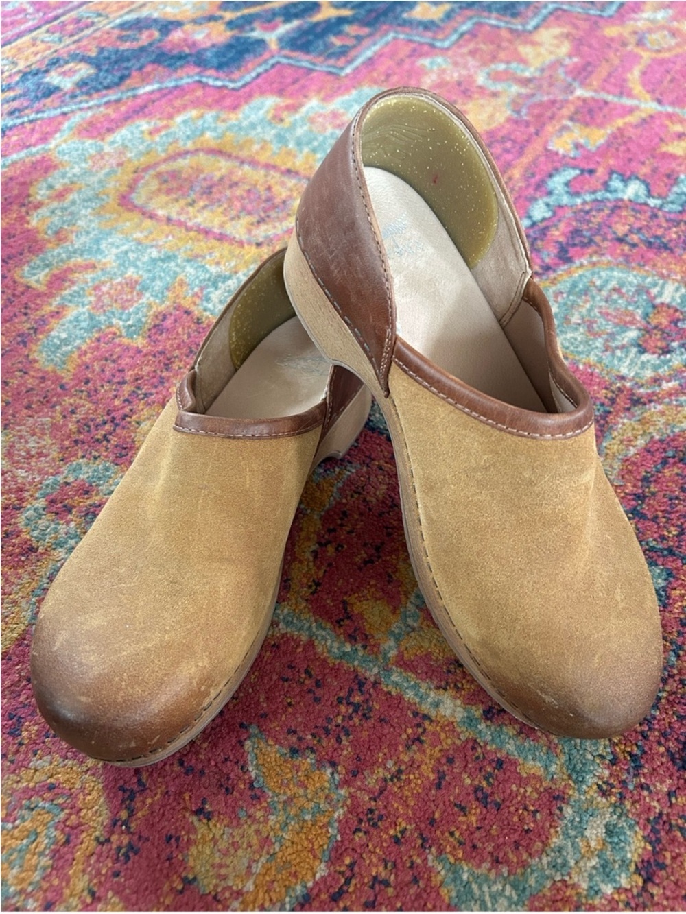 Dansko | Women’s Tan Burnished Suede Leather Brenna Classic Clogs Size 9 - Picture 5 of 16